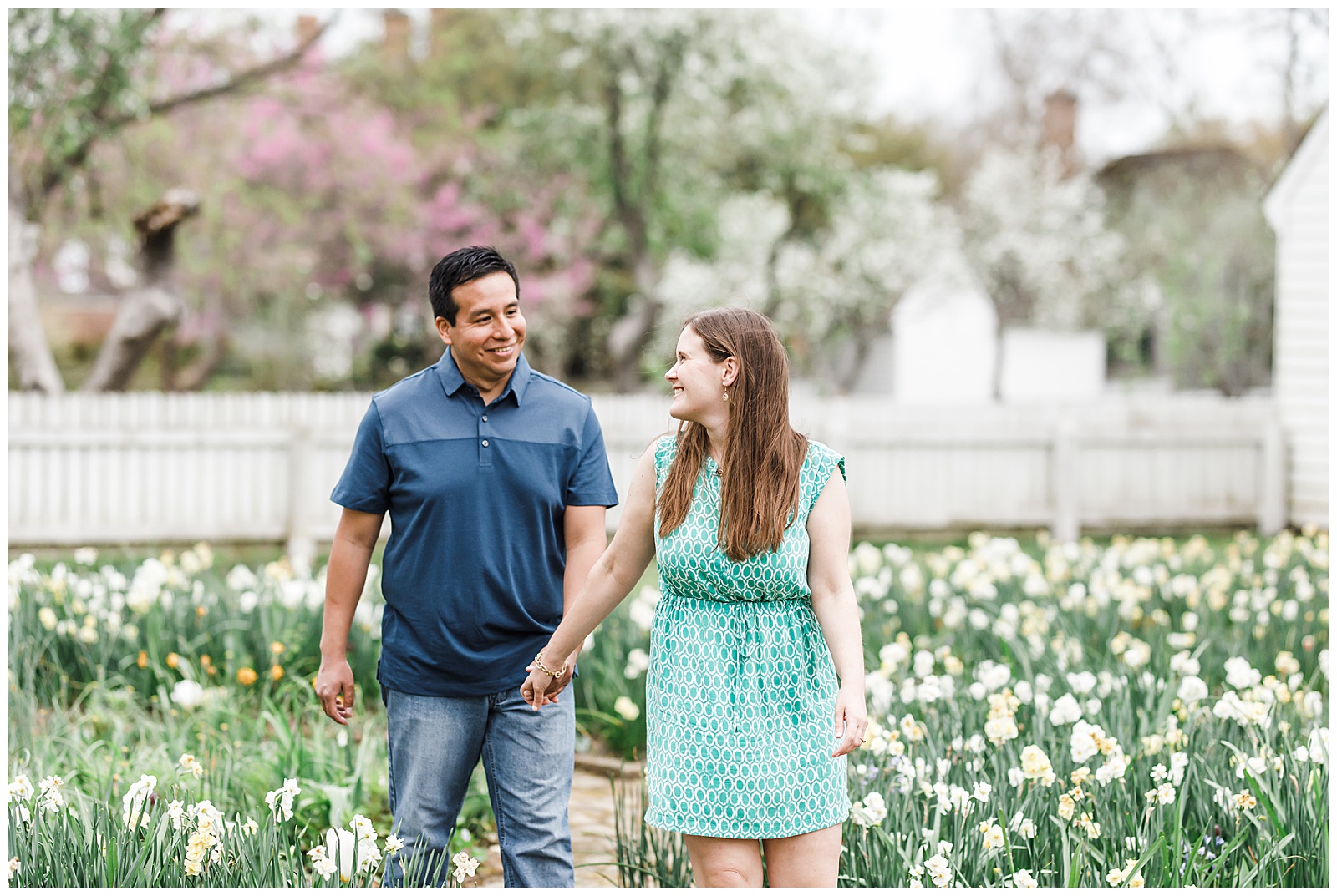 spring colonial williamsburg engagement session virginia wedding photographer fredericks photo and films
