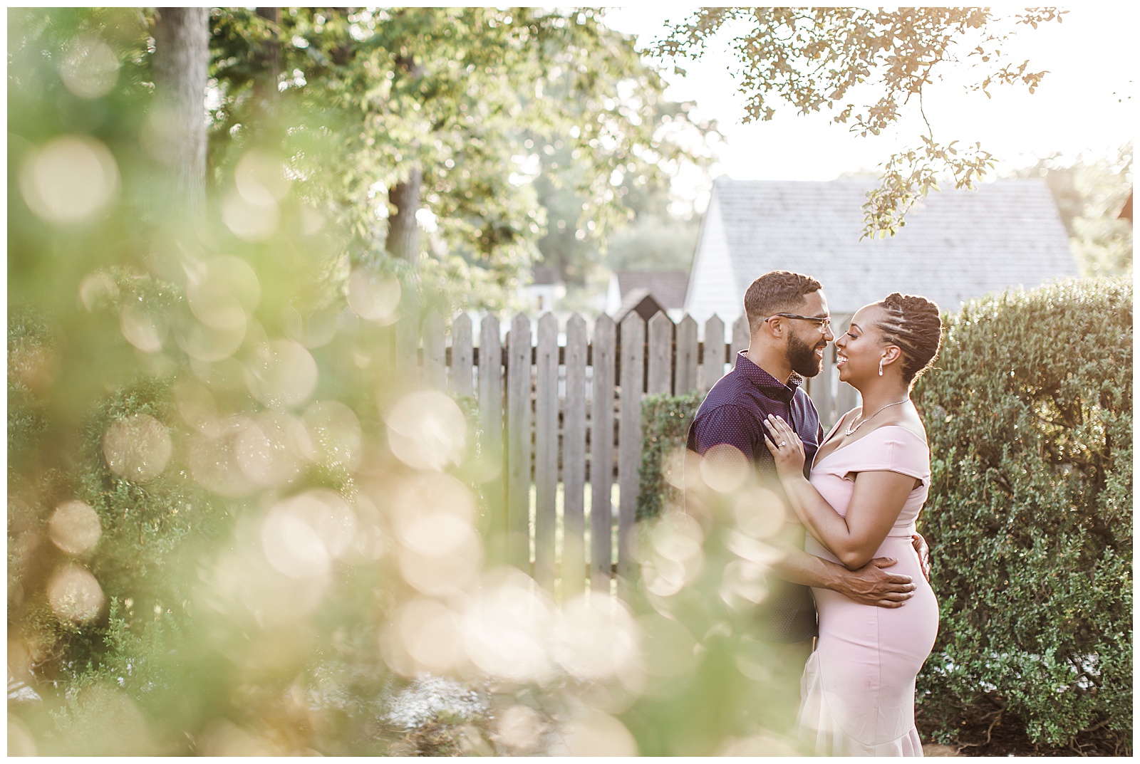 colonial williamsburg spring engagement session garden